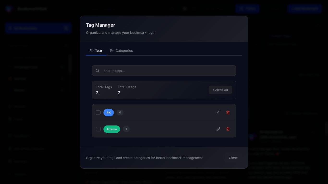 BookmarkHub - Privacy-First Bookmark Manager for X/Twitter